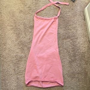 Pink backless dress